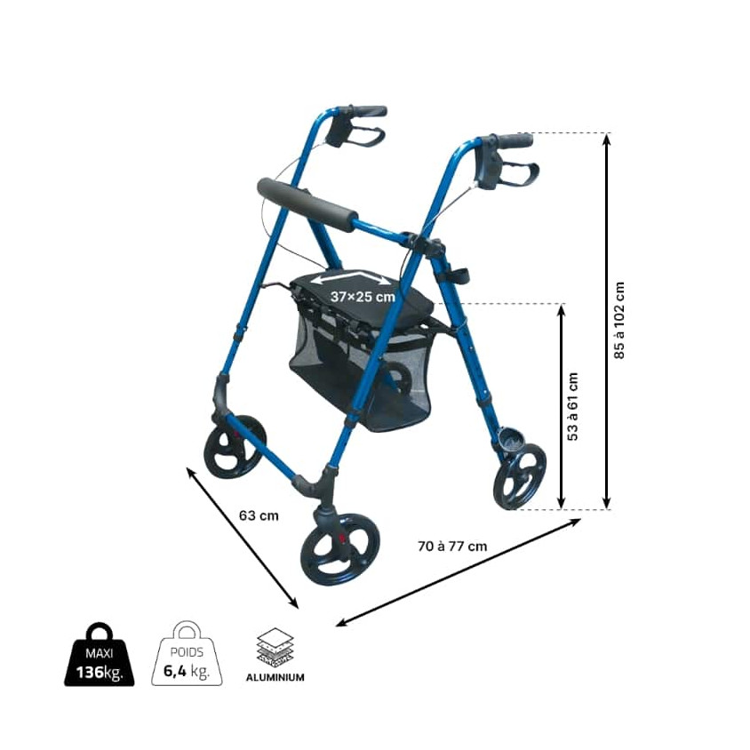 Rollator 4 roues - NEO FASHION