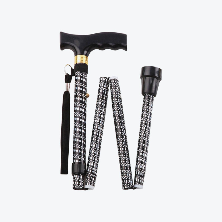 Canne pliante en aluminium - Noir et Blanc