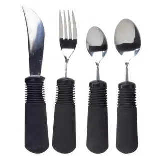 Set de 4 couverts ergonomiques lestés et inclinables Big Grip