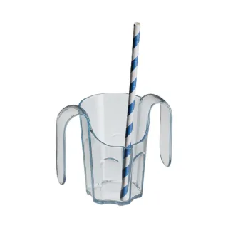 Verre à Découpe Nasale Saint Romain avec Paille et Poignées | 16 cl