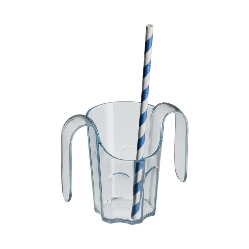 Verre à Découpe Nasale Saint Romain avec Paille et Poignées | 16 cl